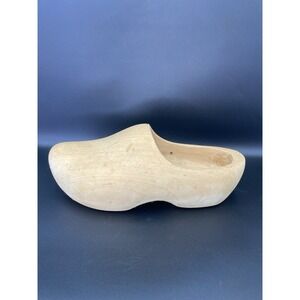 Vintage Dutch Hand Carved Wooden Shoe~Klomp~Large 12.5" Rustic Cottagecore Plant